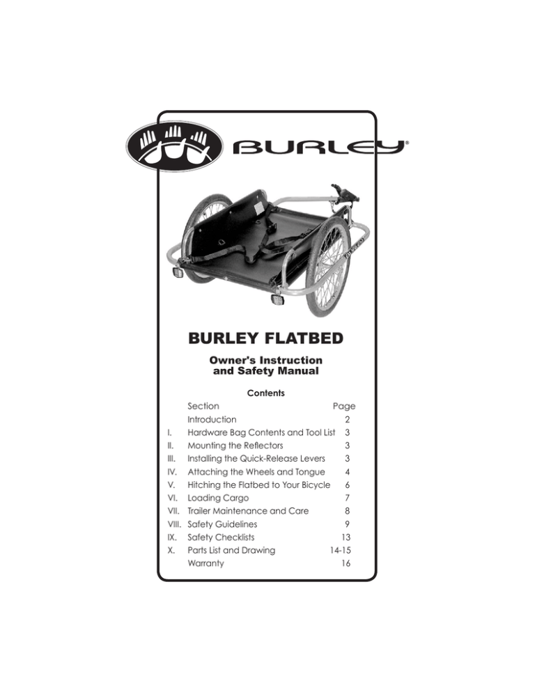 Burley Flatbed User manual Burley Flatbed User manual