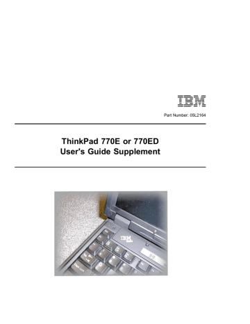 IBM ThinkPad 770ED User manual | Manualzz IBM ThinkPad 770ED User manual | Manualzz