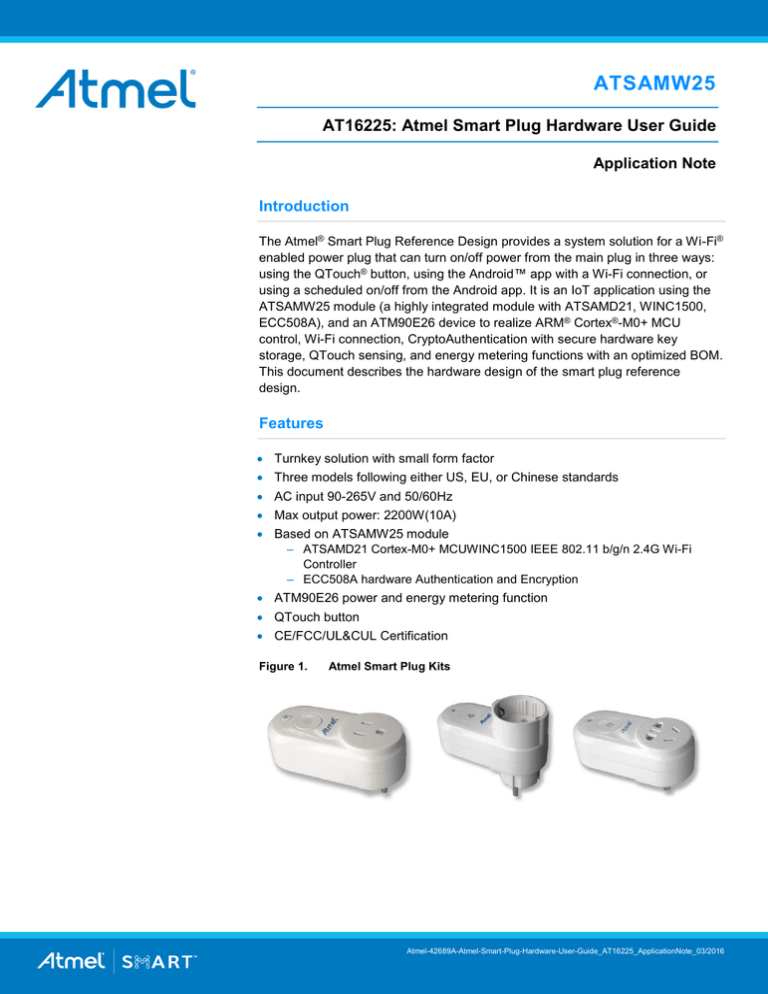 View detail for Atmel AT16225: Atmel Smart Plug Hardware User Guide View detail for Atmel AT16225: Atmel Smart Plug Hardware User Guide