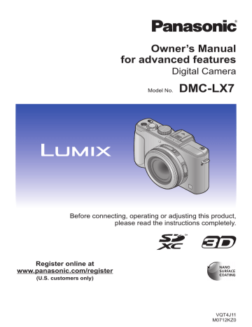 View the Panasonic Lumix DMC LX7 camera manual | Manualzz
