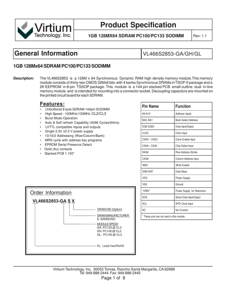 datasheet for VL466S2853 datasheet for VL466S2853
