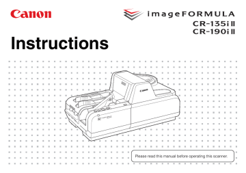 Canon imageFORMULA CR-190i II Owner's manual Canon imageFORMULA CR-190i II Owner's manual