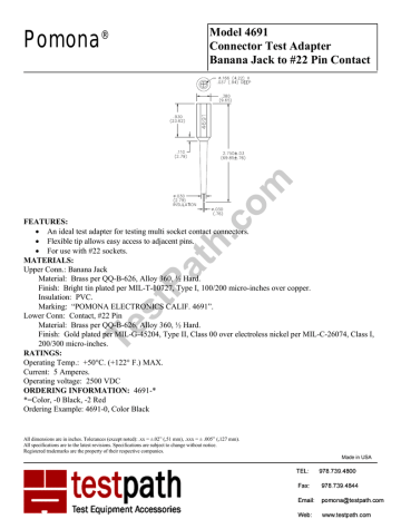 Pomona 4691-2 Datasheet Pomona 4691-2 Datasheet