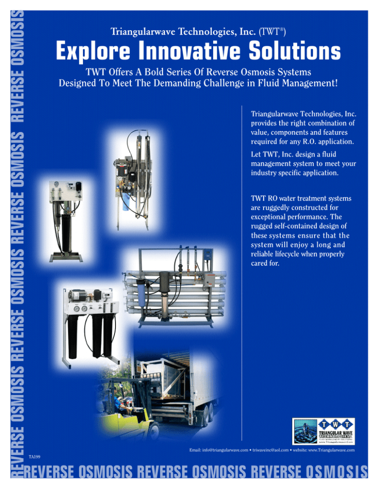 Reverse Osmosis Systems Reverse Osmosis Systems