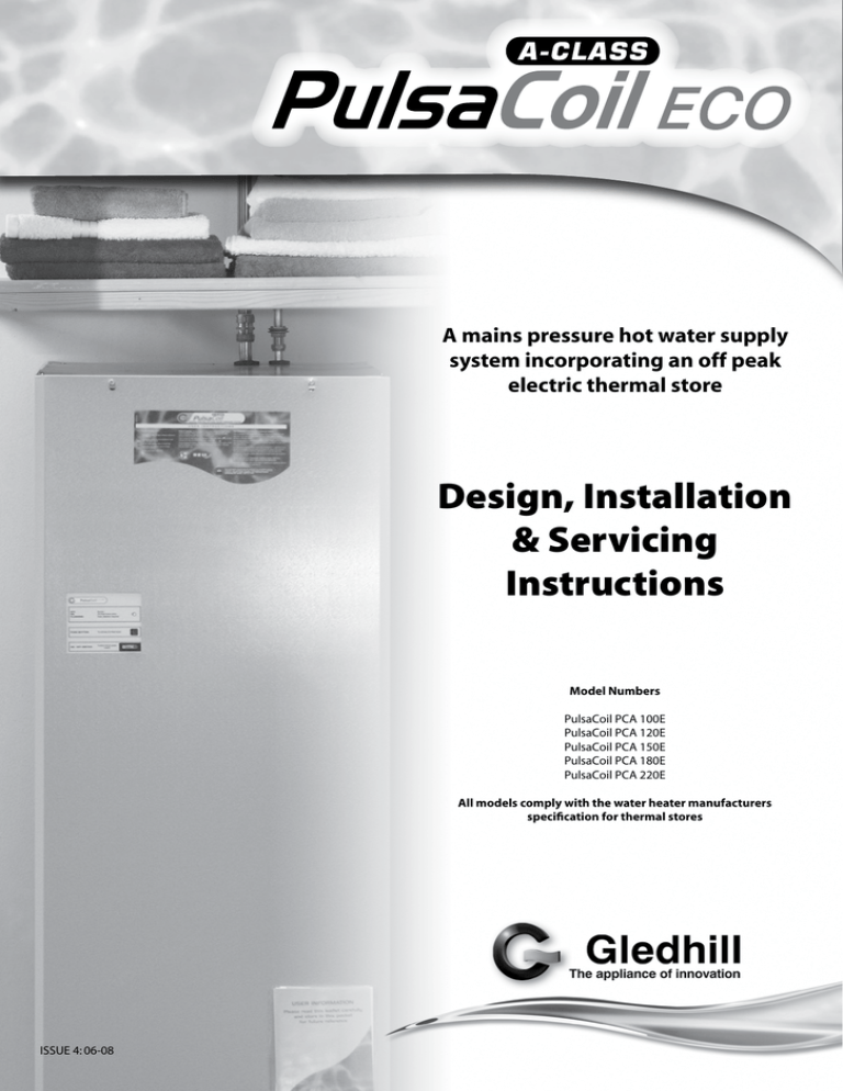 Gledhill PulsaCoil A-Class ECO Owner's manual Gledhill PulsaCoil A-Class ECO Owner's manual