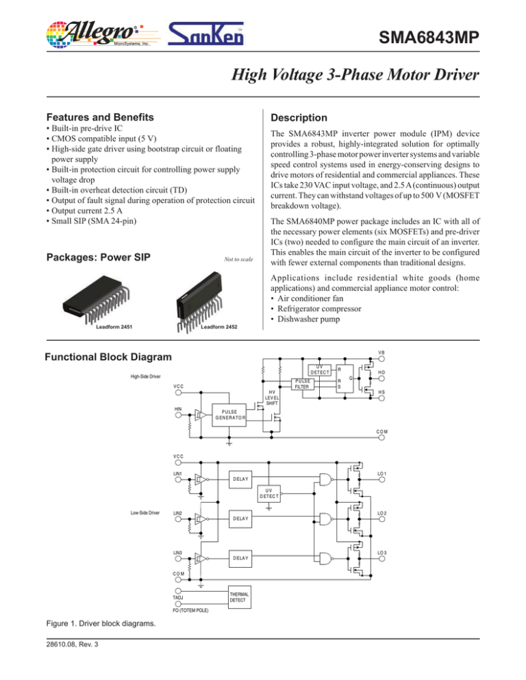 datasheet for SMA6843MP by Sanken Electric Co., Ltd datasheet for SMA6843MP by Sanken Electric Co., Ltd