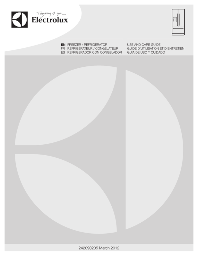 Electrolux EI23BC56IS, EI23BC35KB, EI27BS26JB, EI23BC56IB - 22.6 cu. ft, EI27BS26J S, EI23BC56I Series, EI28BS56IS - 27.8 cu. Ft. Refrigerator, 241940002, EI23BC35KW, EI23BC35KS User guide Electrolux EI23BC56IS, EI23BC35KB, EI27BS26JB, EI23BC56IB - 22.6 cu. ft, EI27BS26J S, EI23BC56I Series, EI28BS56IS - 27.8 cu. Ft. Refrigerator, 241940002, EI23BC35KW, EI23BC35KS User guide