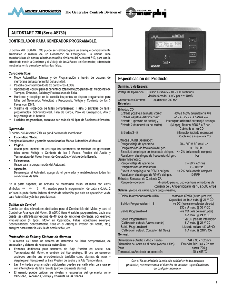 Autostart 730 boletin Autostart 730 boletin