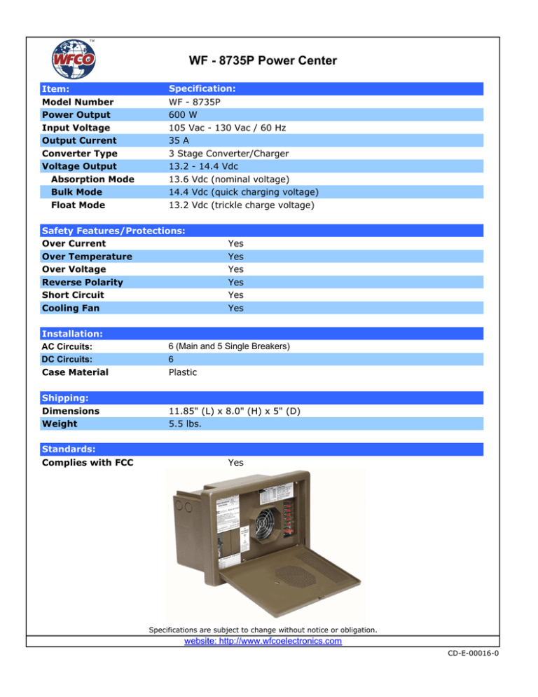 WF - 8735P Power Center WF - 8735P Power Center
