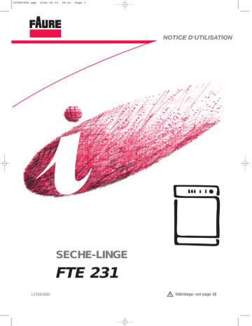 Faure FTE231 Owner's manual Faure FTE231 Owner's manual