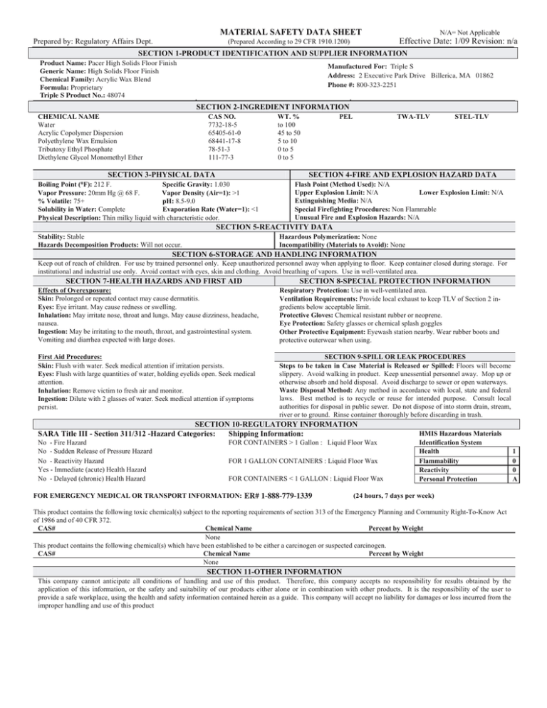Pacer_MSDS Pacer_MSDS
