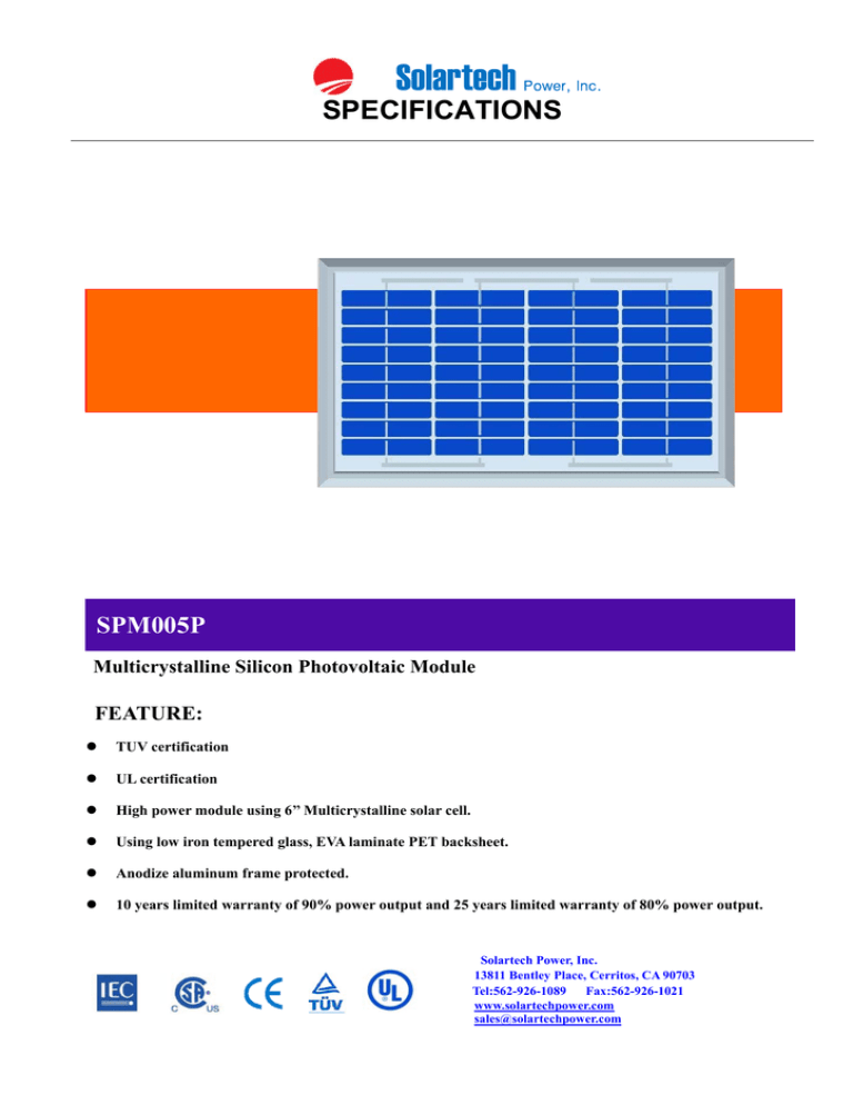 Solartech SPM005P Solartech SPM005P