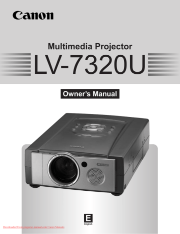 Canon LV-7320U Operating Instructions Manual user guide Canon LV-7320U Operating Instructions Manual user guide