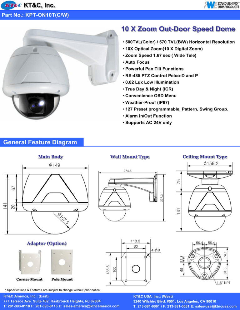 KPT-ON10T(C/W) Specification KPT-ON10T(C/W) Specification