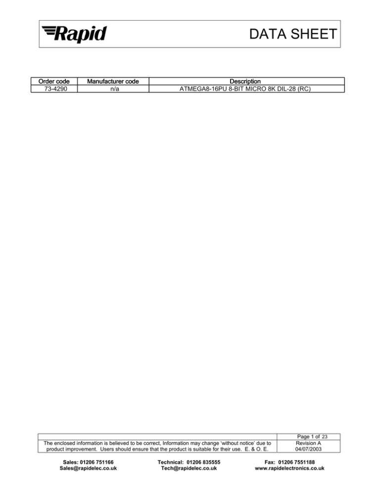 DATA SHEET DATA SHEET