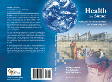 Health for Some: Death, Disease and Disparity in a Globalizing Era Health for Some: Death, Disease and Disparity in a Globalizing Era