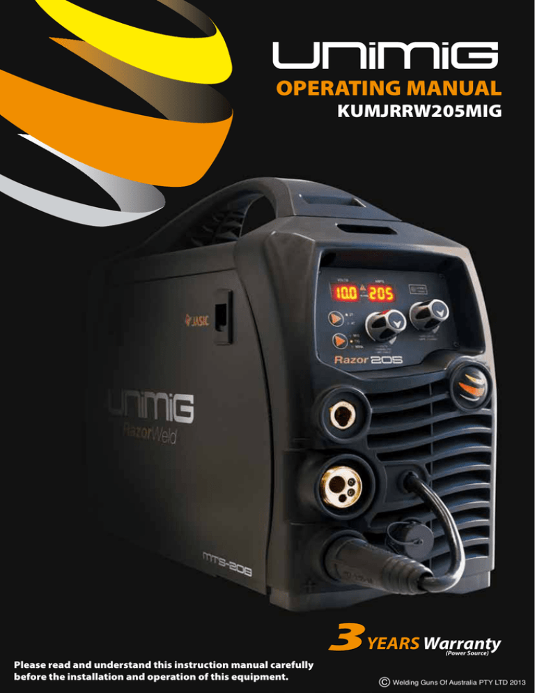 KUMJRRW205MIG Manual KUMJRRW205MIG Manual