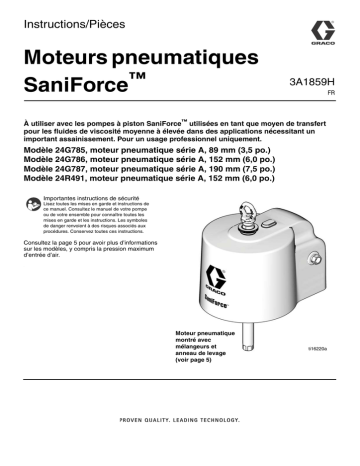 Moteurs pneumatiques SaniForce ™ Instructions/Pièces Moteurs pneumatiques SaniForce ™ Instructions/Pièces