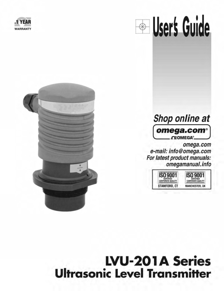 Omega LVU-201A Owner's manual Omega LVU-201A Owner's manual