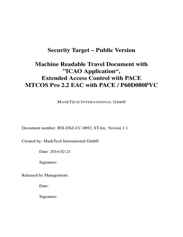 Security Target: 0892b_pdf Security Target: 0892b_pdf