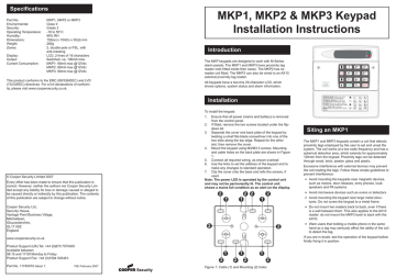 Cooper Security MKP3 Installation Instructions & Owner's Manual | Manualzz Cooper Security MKP3 Installation Instructions & Owner's Manual | Manualzz