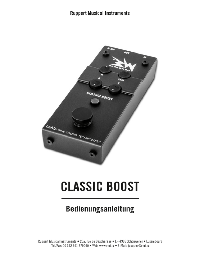 Basswitch Classic Boost Gebrauchsanleitung Basswitch Classic Boost Gebrauchsanleitung
