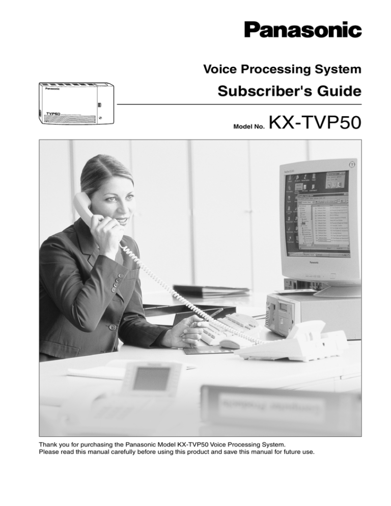 TVP50 Voicemail Subscribers Guide TVP50 Voicemail Subscribers Guide