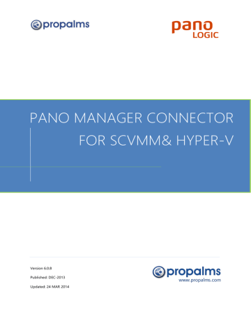 PANO MANAGER CONNECTOR FOR SCVMM& HYPER-V  Version 6.0.8 | Manualzz