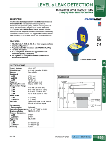 LU8 Series Catalog Page LU8 Series Catalog Page
