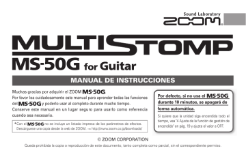 MS-50G Manual de Instrucciones (Spanish) MS-50G Manual de Instrucciones (Spanish)