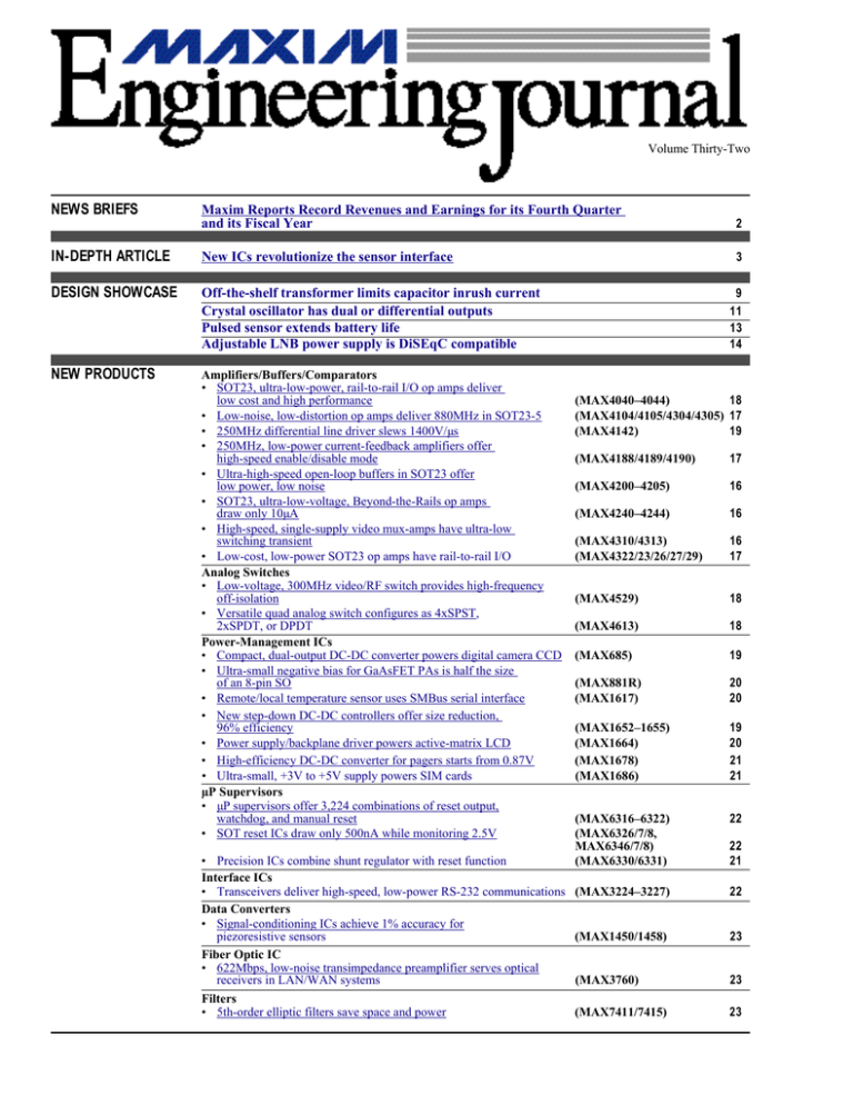 NEWS BRIEFS IN-DEPTH ARTICLE NEWS BRIEFS IN-DEPTH ARTICLE