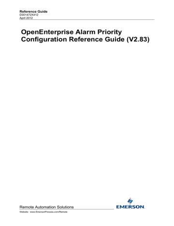 Remote Automation Solutions Alarm Priority Reference Guide | Manualzz Remote Automation Solutions Alarm Priority Reference Guide | Manualzz
