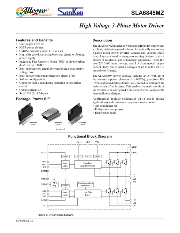 datasheet for SLA6845MZ by Allegro MicroSystems, Inc. datasheet for SLA6845MZ by Allegro MicroSystems, Inc.