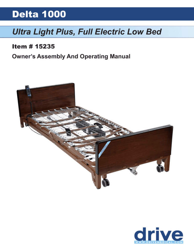 Delta 1000 Ultra Light Plus, Full Electric Low Bed Item # 15235 Delta 1000 Ultra Light Plus, Full Electric Low Bed Item # 15235