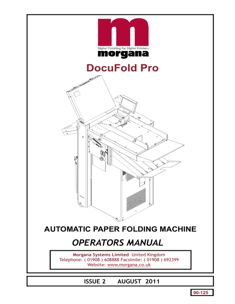 90-125 Docufold Pro Operators Manual Iss.2 90-125 Docufold Pro Operators Manual Iss.2