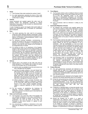PO Terms Conditions For Purchases From Third Party Suppliers PO Terms Conditions For Purchases From Third Party Suppliers