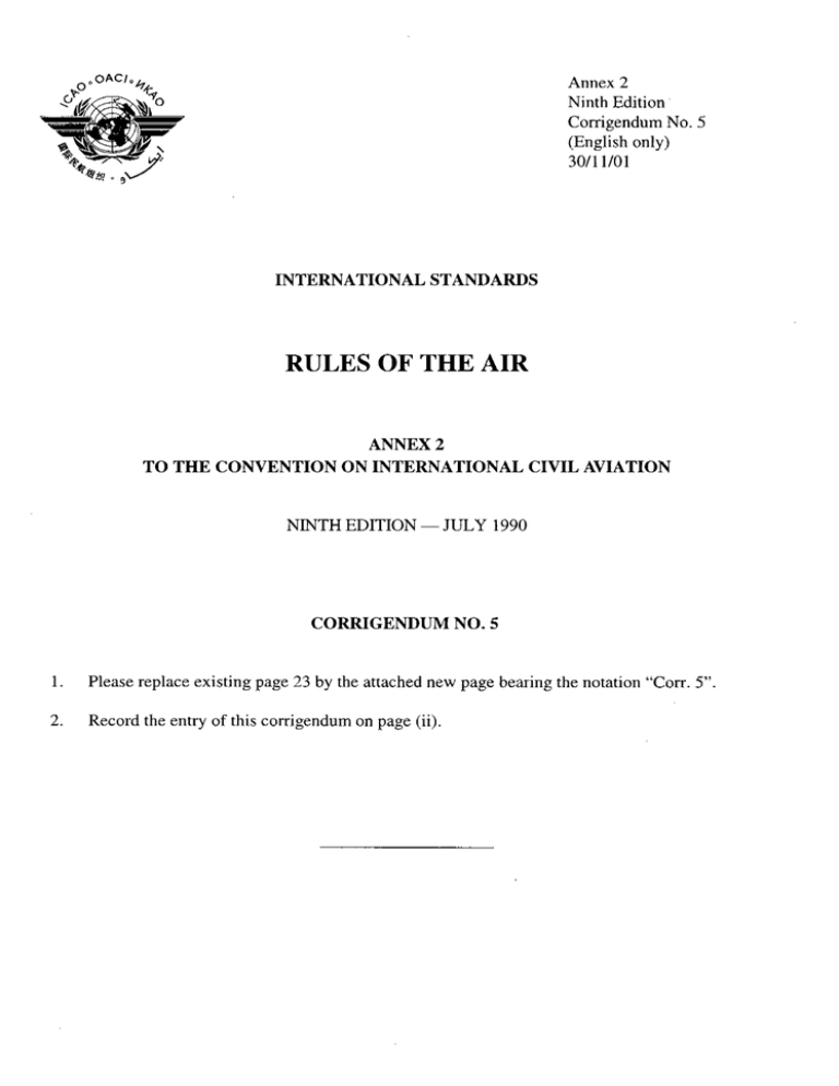 ANEXO 02 - RULES OF THE AIR ANEXO 02 - RULES OF THE AIR