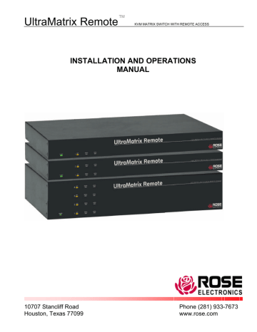 Rose electronics RP4-2R4X16U Installation and Operation Manual | Manualzz