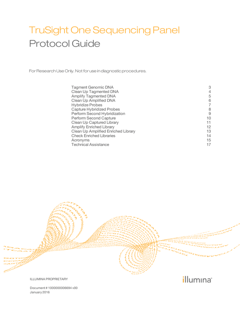 TruSight One Sequencing Panel Protocol Guide (1000000006694 v00) TruSight One Sequencing Panel Protocol Guide (1000000006694 v00)