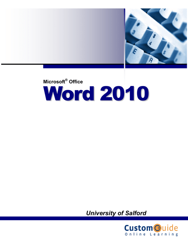 Word 2010 workbook Word 2010 workbook