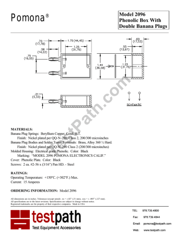 Pomona 2096 Datasheet Pomona 2096 Datasheet