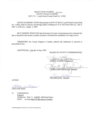 Road Closure � Lynch Road Road Closure � Lynch Road