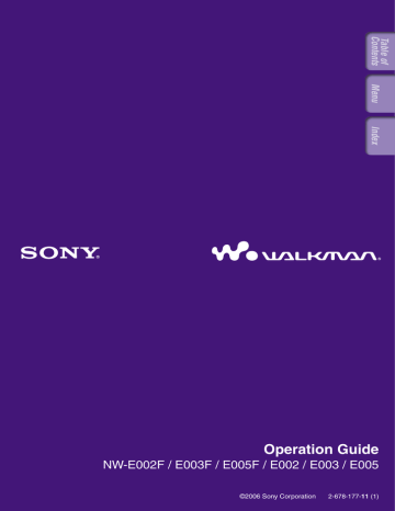 Sony NWE002F Owner Manual | Manualzz