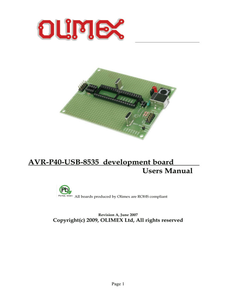 AVR-P40-USB User Manual AVR-P40-USB User Manual
