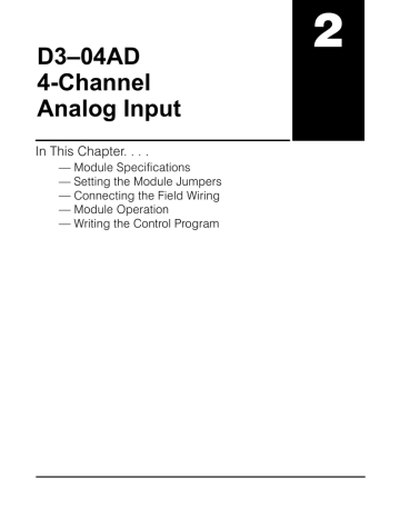 2 1 D3–04AD 4-Channel 2 1 D3–04AD 4-Channel