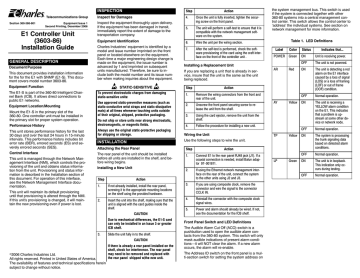 Charles E1 Installation manual | Manualzz