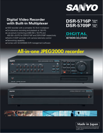 Sanyo DSR-5709P, DSR-5716P User manual Sanyo DSR-5709P, DSR-5716P User manual