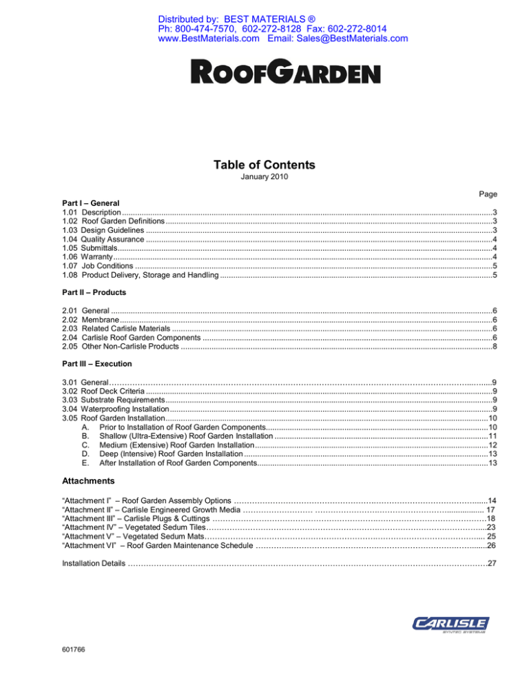 Rooftop Garden Specifications and Construction Rooftop Garden Specifications and Construction