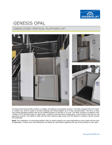 Garaventa Genesis OPAL Manualzz