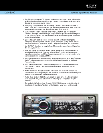 DSXS100 MFG SPEC SHEET DSXS100 MFG SPEC SHEET
